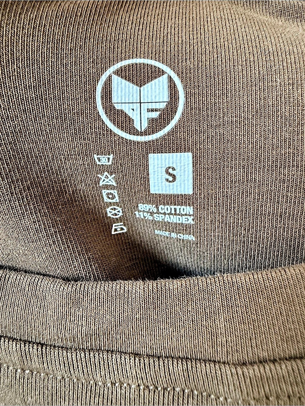 AFWD Olive Brown Short Sleeve Athletic T-Shirt Curved Hem Small - Picture 4 of 4